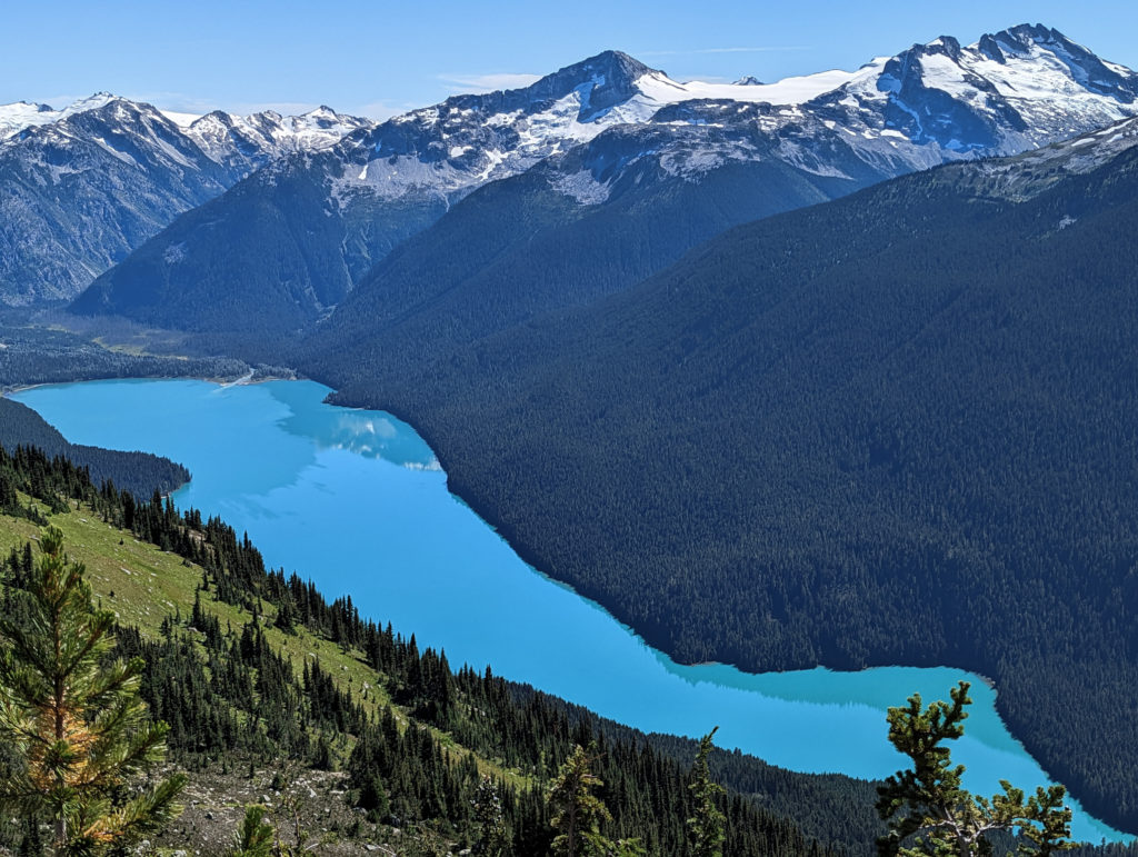 View of Garibaldi Lake from Whistler Mountain Hike on High Note trail