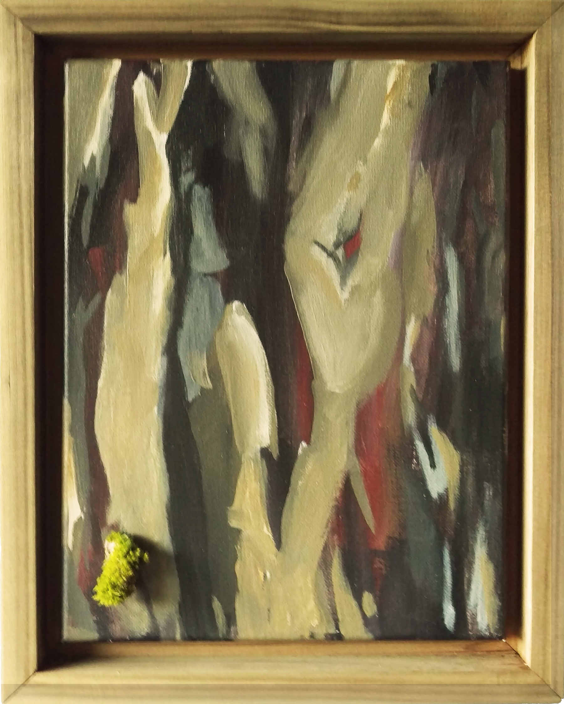 A painting of Douglas Fir, framed in Douglas Fir.