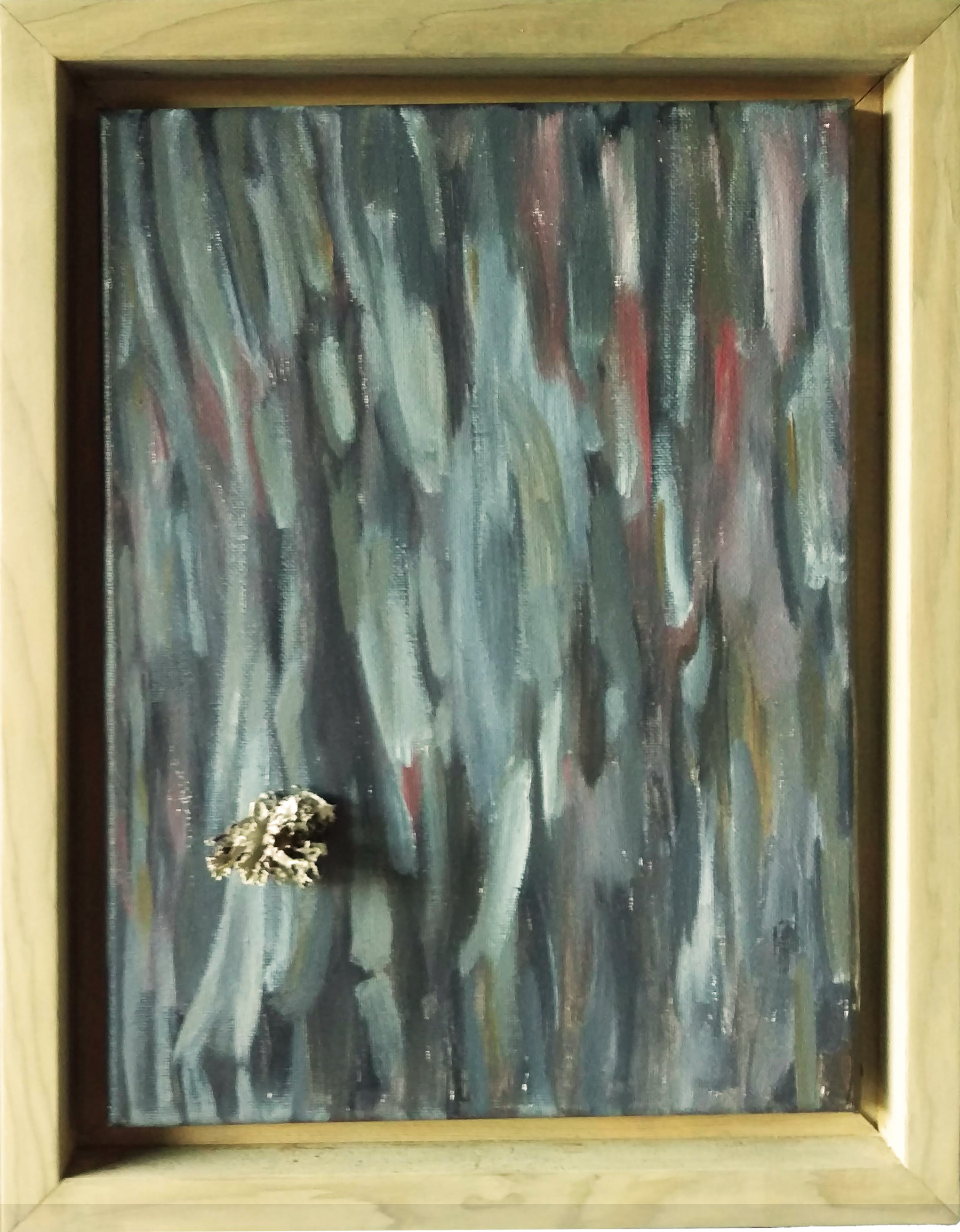 A painting of Western Hemlock, framed in Western Hemlock.